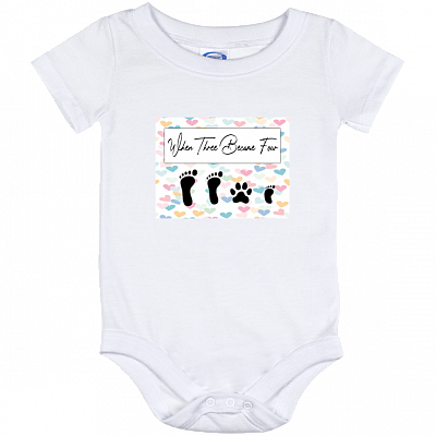 When Three Became Four Baby Announcement Baby Onesie - Baby Infant Bodysuit - Baby 2021 Onesie, White, Baby Onesie - 12 Month