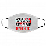 Personalized Class Mask, White, Cloth Face Cover – Medium/Large