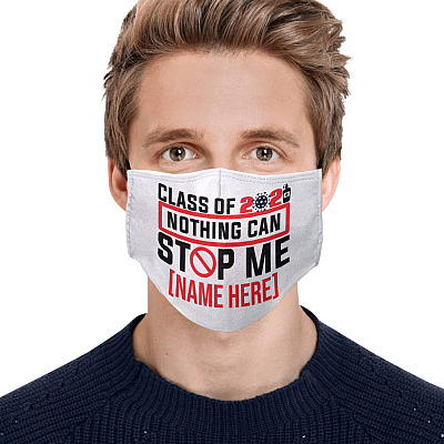 Alternative view of Personalized Class Of 2021 Nothing Can Stop Me Washable Reusable Custom Printed Cloth Face Mask Cover