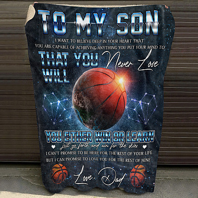 Alternative view of Dad To My Son I Want You to Believe Deep in Your Heart That Basketball Fleece Blanket - Mink Blanket