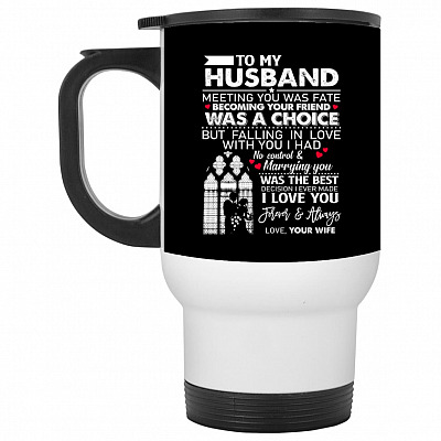 14 oz. White Travel Mug