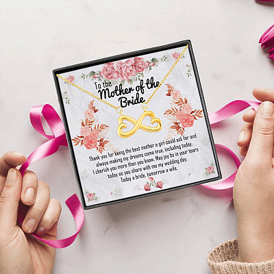 Alternative view of Today A Bride Tomorrow A Wife Infinity Heart Pendant Necklace - Parent Of The Bride Gift Idea