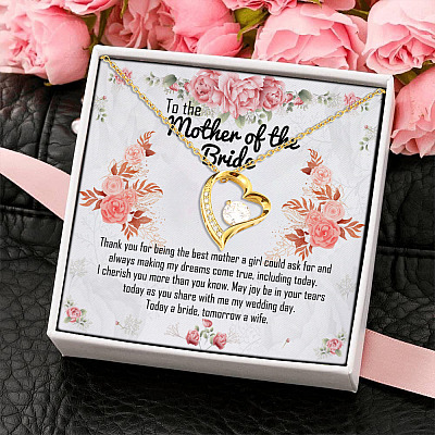 Today A Bride Tomorrow A Wife Forever Love Pendant Necklace - Parent Of The Bride Gift Idea