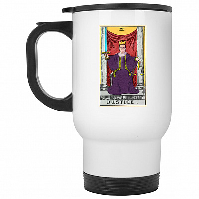 14 oz. White Travel Mug