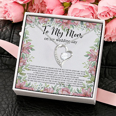 Alternative view of Thanks To My Mom On My Wedding Day Forever Love Pendant Necklace