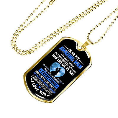 Dear My Amazing Man To My Husband My Boyfriend My Fiance From Wife Girlfriend Dog Tag Pendant Necklace - Dog Tag (Gold Plated)