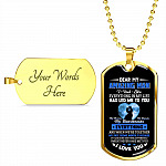 Dear My Amazing Man To My Husband My Boyfriend My Fiance From Wife Girlfriend Dog Tag Pendant Necklace - Dog Tag (Gold Plated)