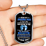 Dear My Amazing Man To My Husband My Boyfriend My Fiance From Wife Girlfriend Dog Tag Pendant Necklace - Dog Tag (Silver)