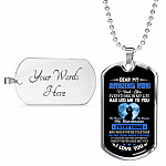 Dear My Amazing Man To My Husband My Boyfriend My Fiance From Wife Girlfriend Dog Tag Pendant Necklace - Dog Tag (Silver)