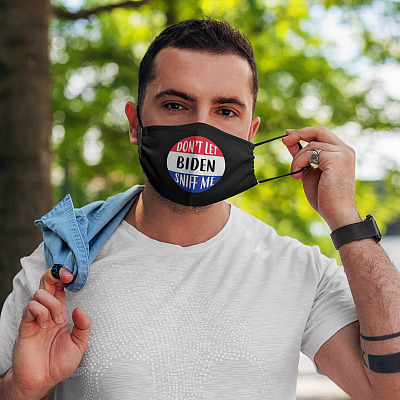 Alternative view of Don't Let Biden Sniff Me Anti Joe Biden I'd Sniff That Election Fraud Washable Reusable Cloth Face Mask Cover
