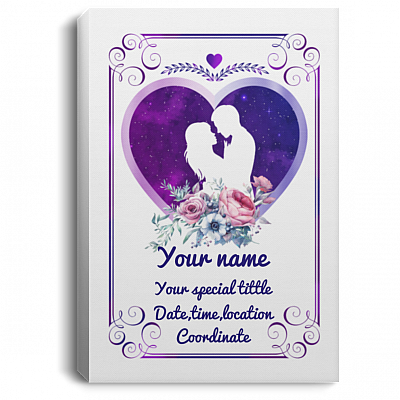 Personalized Star Constellation Gallery Wrapped Framed Canvas Prints-Unframed Poster-Home Decor Wall Art, White, 0.75'' Framed Canvas