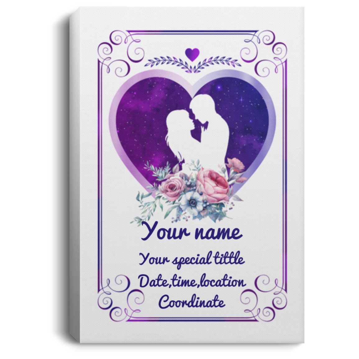 Personalized Star Constellation Gallery Wrapped Framed Canvas Prints-Unframed Poster-Home Decor Wall Art, White, 0.75'' Framed Canvas