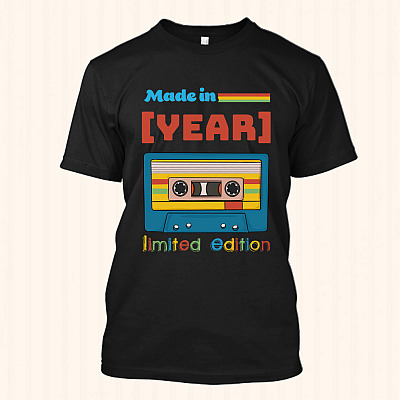 Alternative view of Personalized Made In Limited Edition Birthday Cassette Tape T-Shirt - Vintage Retro Birthday Shirt