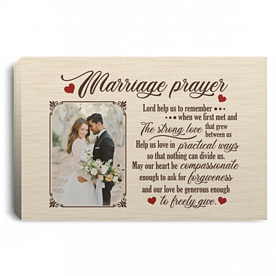 Personalized Marriage Prayer Wrapped Framed Canvas Prints - Unframed Poster - Home Decor Wall Art, White, 0.75'' Framed Canvas