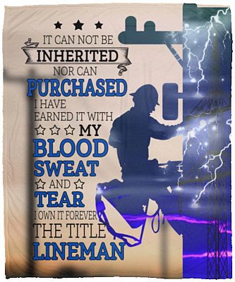 Lineman Blanket, White, Cozy Plush Fleece Blanket - 50x60