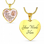 To My Wonderful Mom I Need To Say To I Love You Heart Pendant Necklace - Heart Luxury Necklace (Gold Plated)