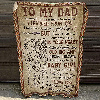 Alternative view of Daughter To My Dad so Much of Me Is Made from What I Learned from You Fleece Blanket - Mink Blanket