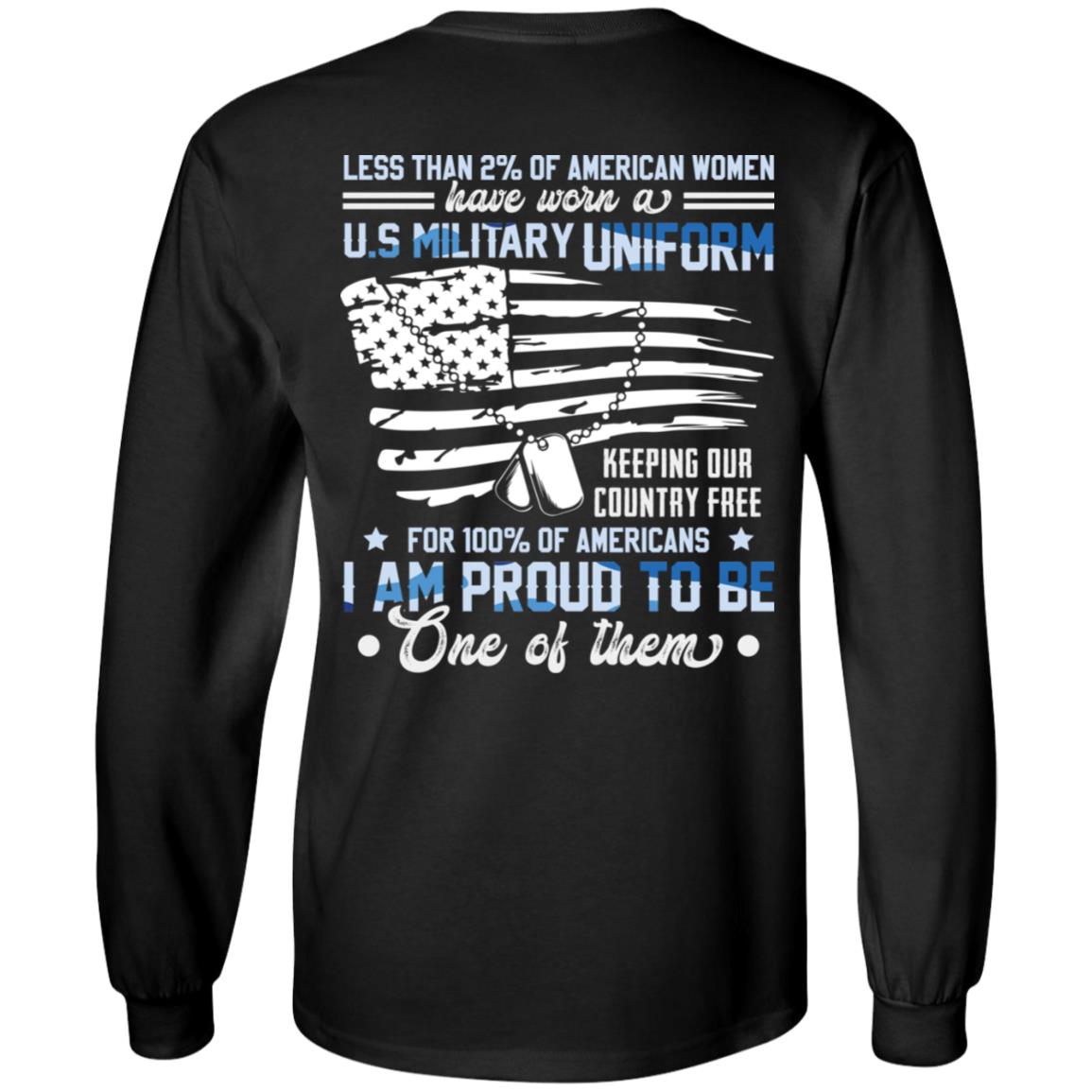 Less Than 2% Of American Women, Black, Long Sleeve Less Than 2% Of American Women, Black, Long Sleeve