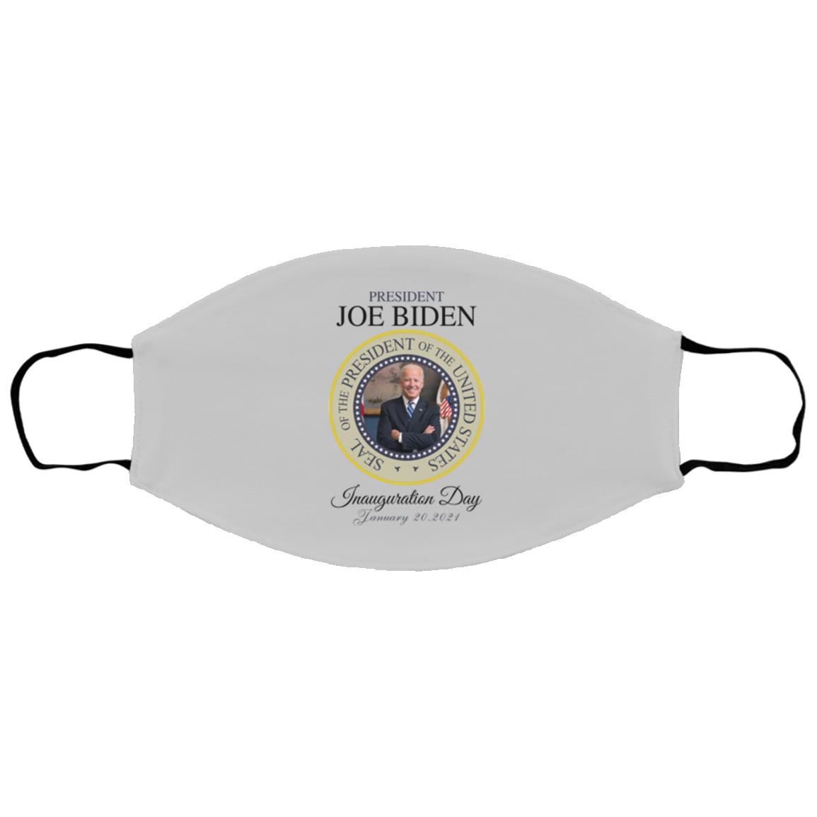 Joe Biden Day (white bg), Silver, Cloth Face Cover – Small/Medium