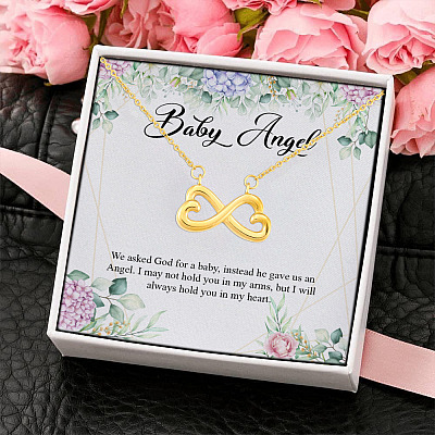 We Asked God For A Baby Instead He Gave Us An Angel Infinity Heart Pendant Necklace - Baby Loss