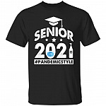 Senior 2021 Pandemic Style Shirts, Black, Unisex T-Shirt