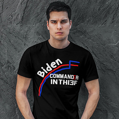 Alternative view of Joe Biden Commander In Thief Not Chief Trump Election Fraud T-shirt - Stop The Steal Political Shirt