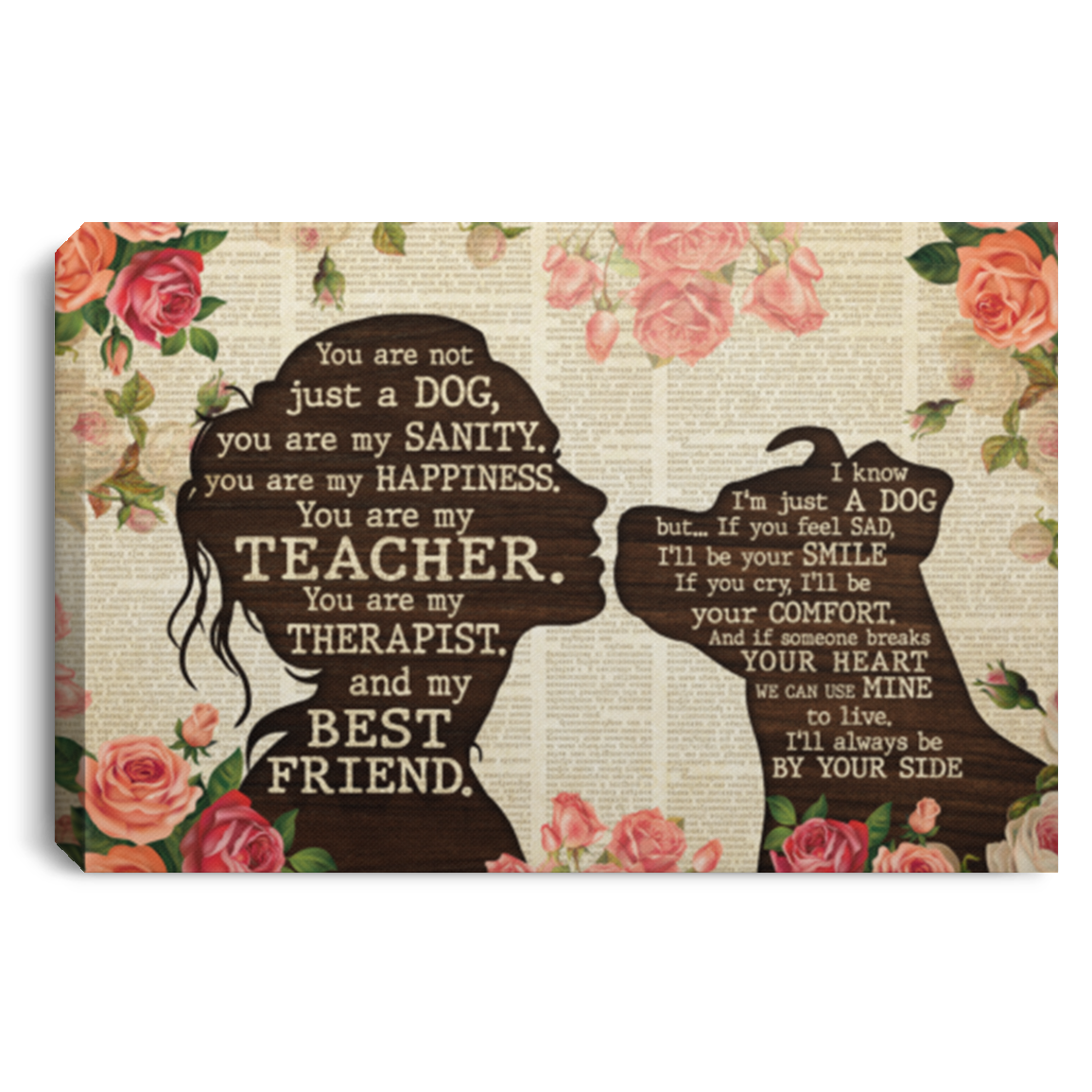 Pitbull You Are Not Just A Dog You Are My Sanity Gallery Wrapped Framed Canvas Prints - Unframed Poster, White, 0.75'' Framed Canvas Pitbull You Are Not Just A Dog You Are My Sanity Gallery Wrapped Framed Canvas Prints - Unframed Poster, White, 0.75'' Framed Canvas