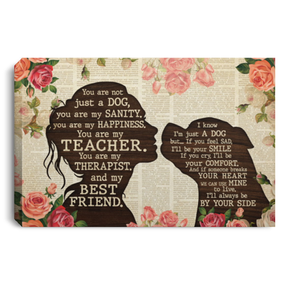 Rottweiler You Are Not Just A Dog You Are My Sanity Gallery Wrapped Framed Canvas Prints - Unframed Poster, White, 0.75'' Framed Canvas