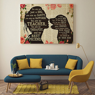 Alternative view of Labrador Retriever You Are Not Just A Dog You Are My Sanity Wrapped Framed Canvas Prints - Unframed Poster