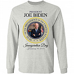 Joe Biden President Inauguration Hoodie, Ash, Long Sleeve