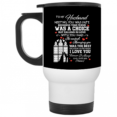 14 oz. White Travel Mug