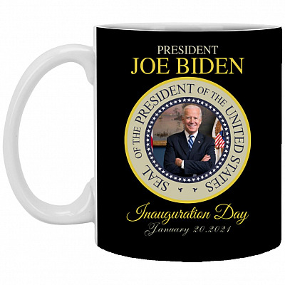 Joe Biden President Inauguration Day Mug, Black, 11 oz. White Mug