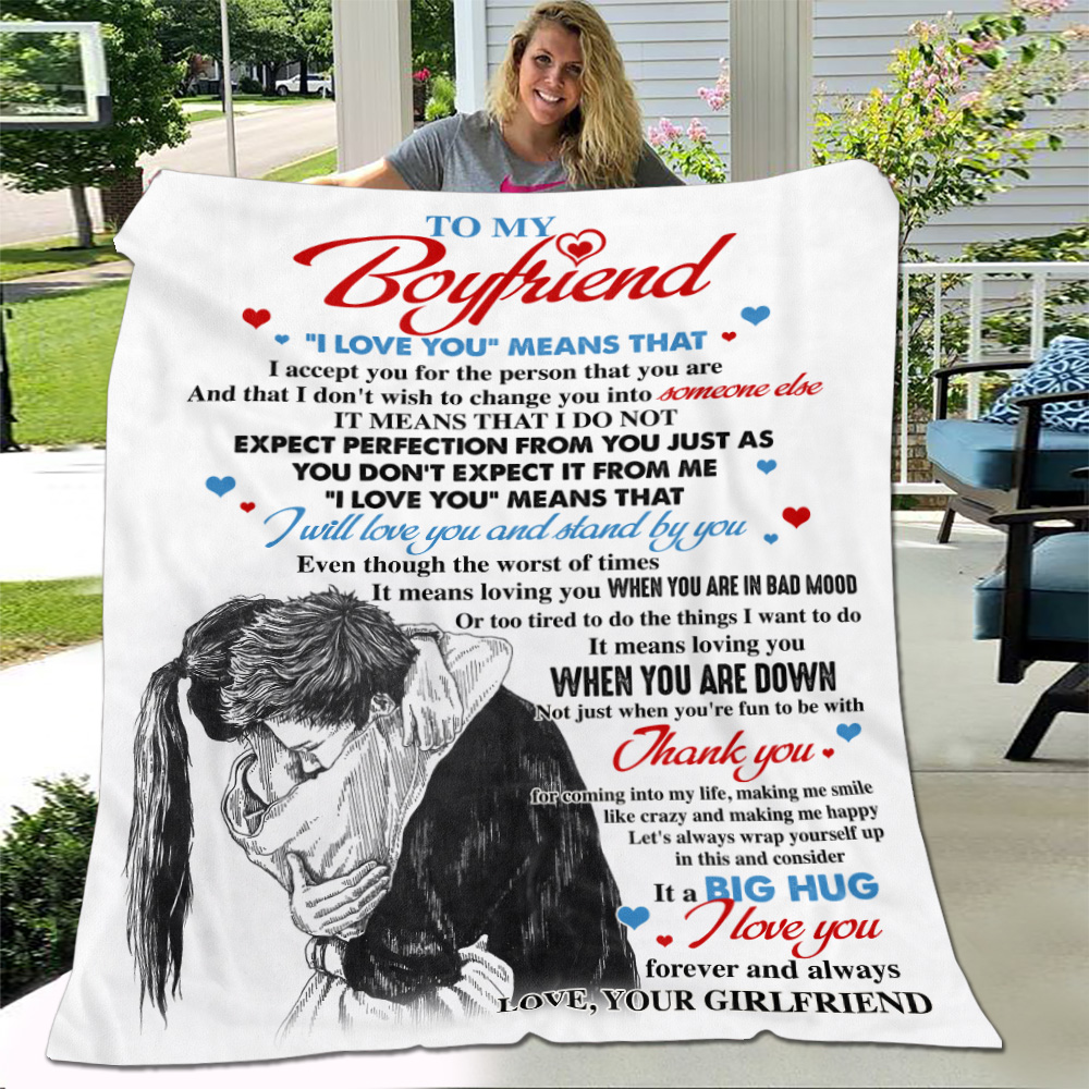 4Th. I Love You Means That 2 Blanket Mockup 4