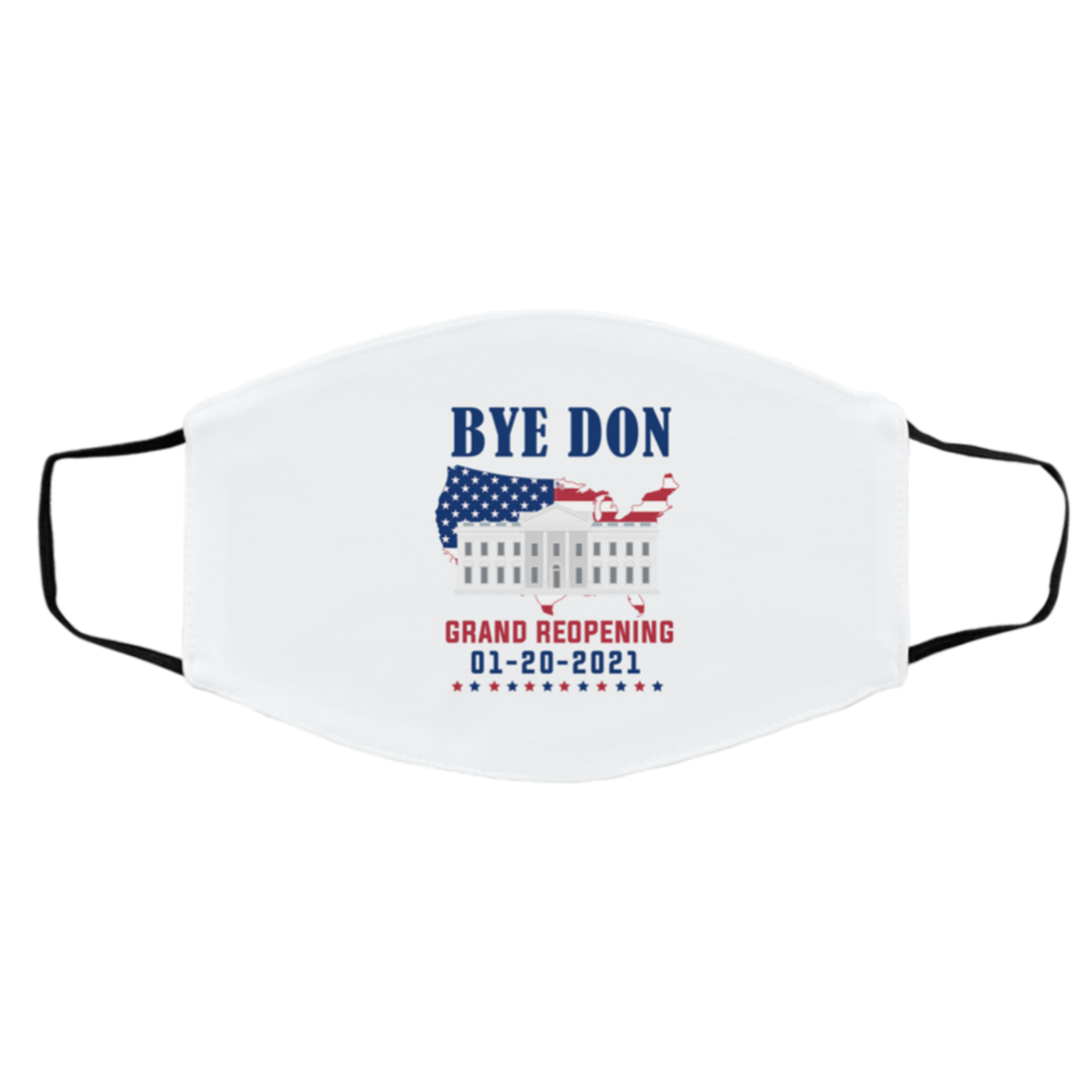 Byedon White House Grand Reopening Inauguration Day 01202021 Washable Reusable Face Mask, White, Cloth Face Cover – Medium/Large