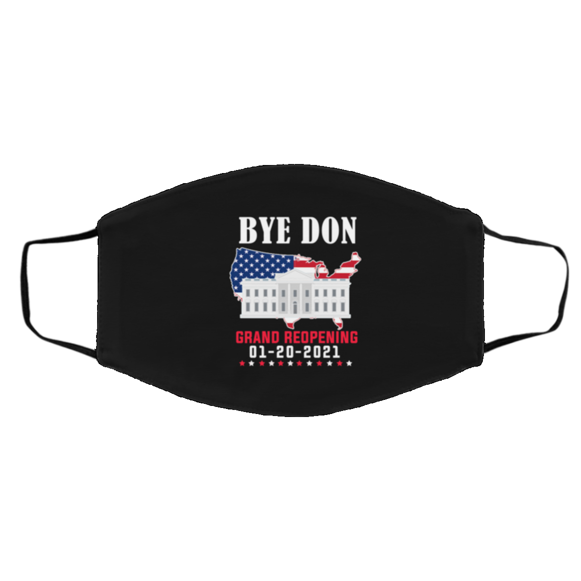 Byedon White House Grand Reopening Presidential Inauguration Day Washable Reusable Face Mask, White, Cloth Face Cover – Medium/Large