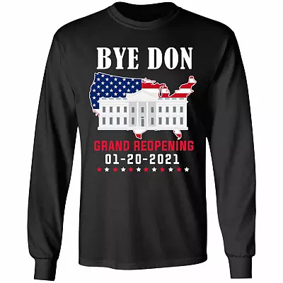 Byedon White House Grand Reopening Presidential Inauguration Day Hoodie - Sweatshirt - Long Sleeve Shirt, Black, Long Sleeve