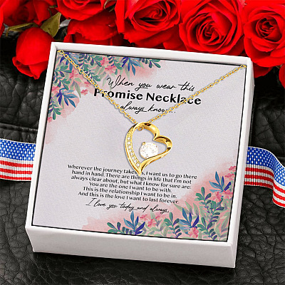 To My Wife When You Wear This Promise Necklace Always Know Forever Love Pendant Necklace