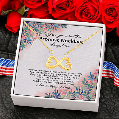 To My Wife When You Wear This Promise Necklace Always Know Infinity Heart Pendant Necklace