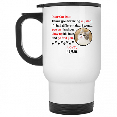 14 oz. White Travel Mug