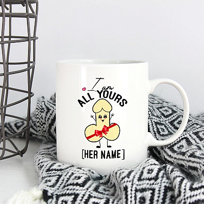 Alternative view of Personalized I Love You with All My Penis Naughty Anniversary Gift for Her Ceramic Coffee Mug - Water Bottle