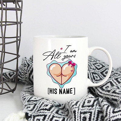 Alternative view of Personalized I Love You with All My Butt Naughty Anniversary Gift for Him Ceramic Coffee Mug - Water Bottle