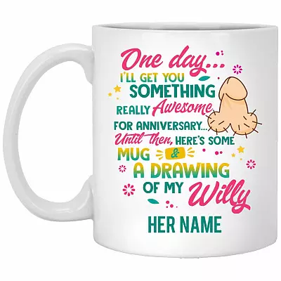 Personalized One Day, White, 11 oz. White Mug