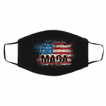 MAGA Trump Washable Reusable Custom Printed Cloth Face Mask Cover - Anti Biden Face Mask, White, Cloth Face Cover – Medium/Large