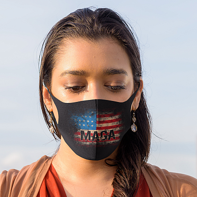 Alternative view of MAGA Trump Washable Reusable Custom Printed Cloth Face Mask Cover - Anti Biden Face Mask