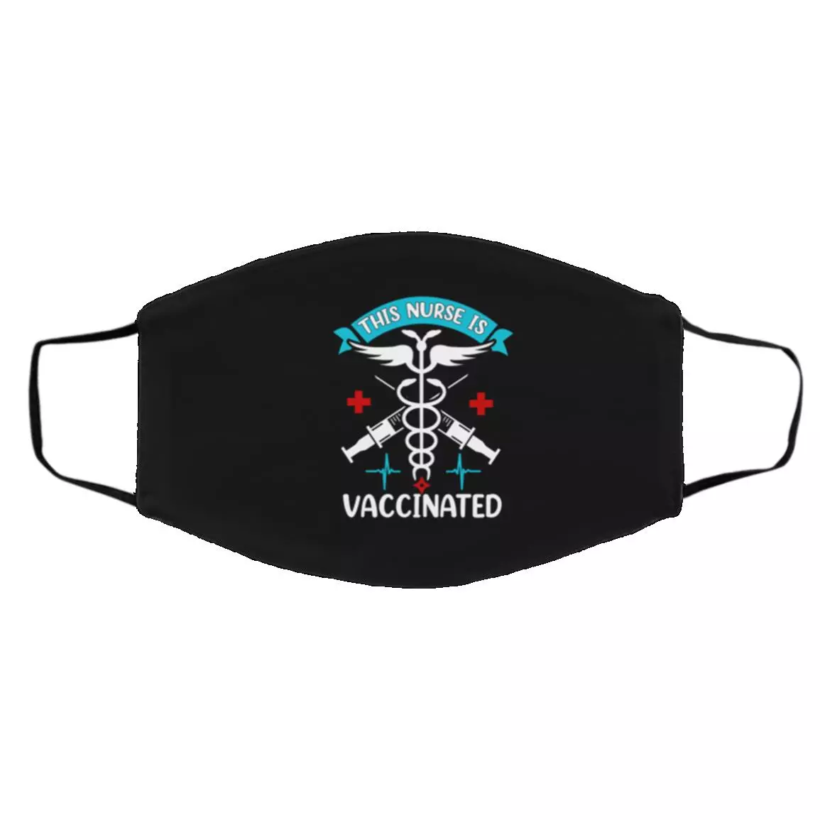 This Nurse Is Vaccinated Face Mask, White, Cloth Face Cover – Medium/Large This Nurse Is Vaccinated Face Mask, White, Cloth Face Cover – Medium/Large
