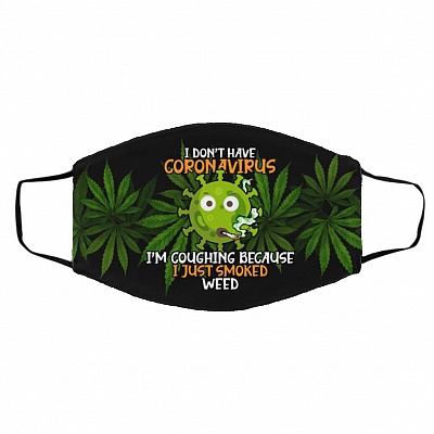 Weed Mask, Black, Cloth Face Cover – Medium/Large