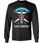 This Nurse Is Vaccinated Hoodie, Black, Long Sleeve