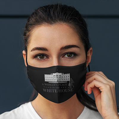 Alternative view of Kamala Harris Woman's Place Is in the House Win the White House Washable Reusable Face Mask