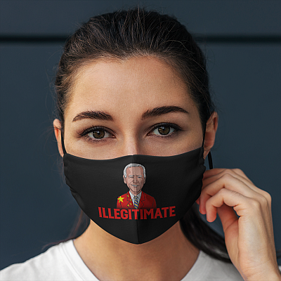 Alternative view of Illegitimate Joe Biden Presidential Campaign Chinese Flag Dumb Joe Washable Reusable Face Mask