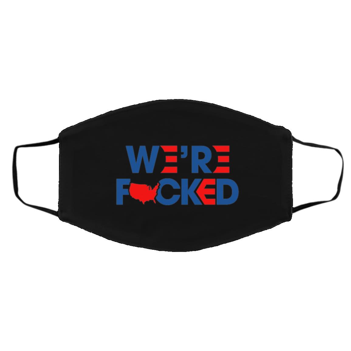 Fucked Mask, Black, Cloth Face Cover – Medium/Large